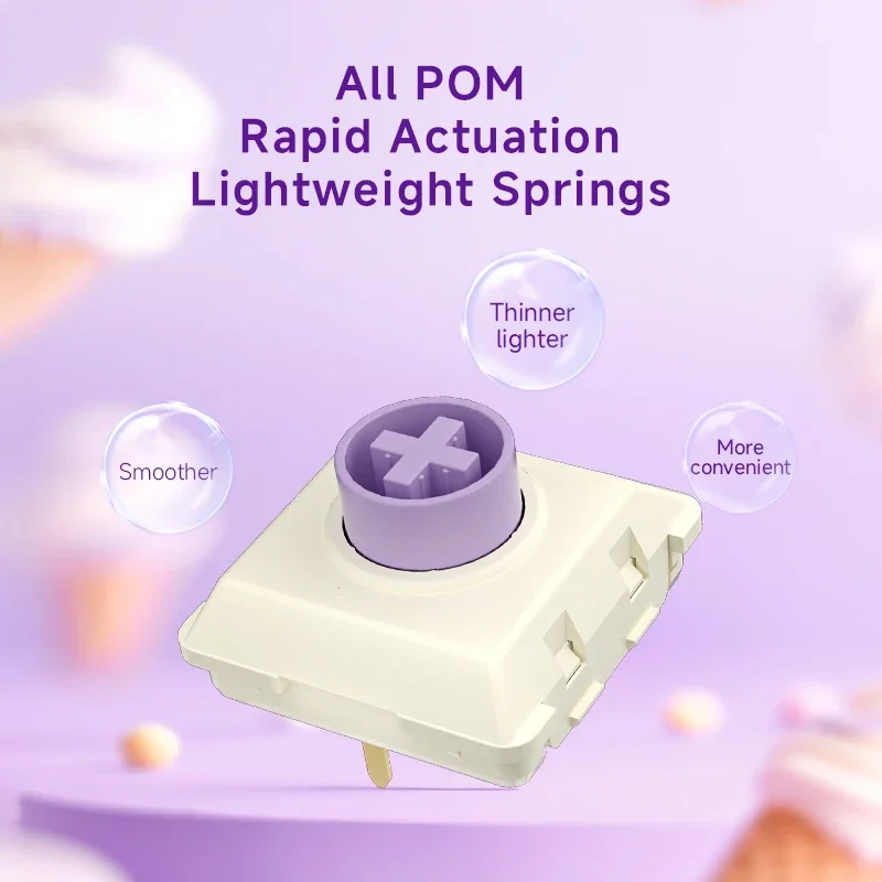 

Мини-низкопрофильный переключатель Kailh Ice Cream All POM Light Force Smooth для механического переключателя клавиатуры Taro Lce Cream MlNl Hitbox