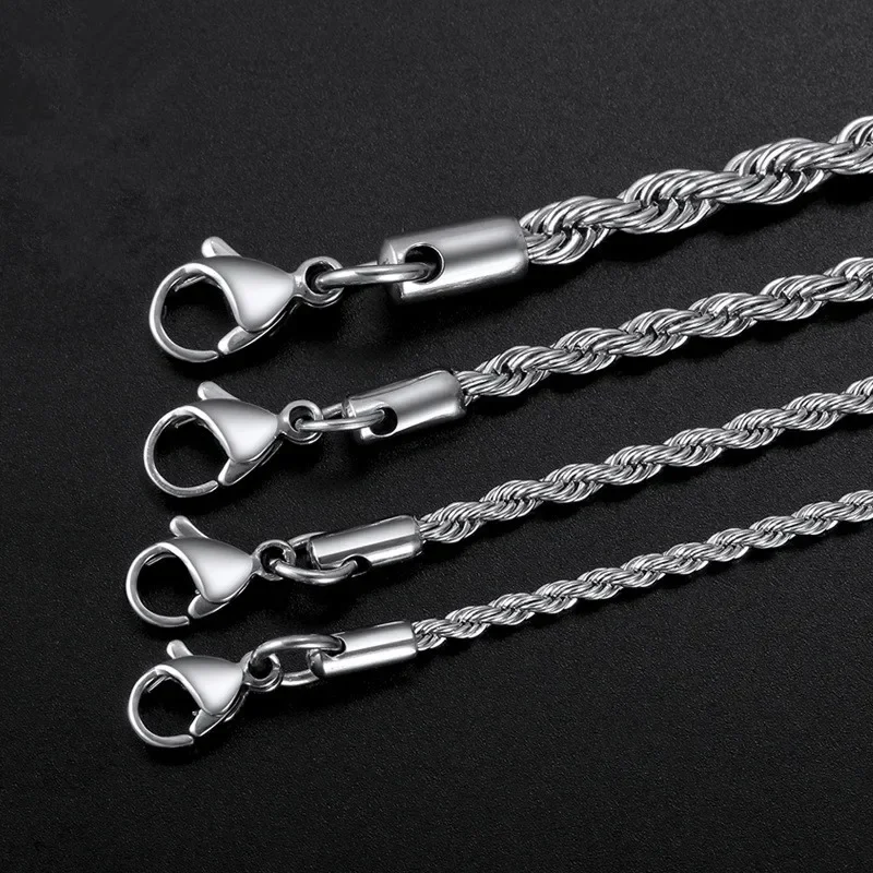 wholesale 3MM 925 sterling silver twisted rope chain necklace Men women Link necklace Fashion gift jewelry Wedding Party