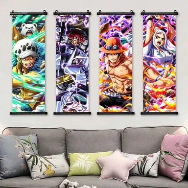 One Piece Hanging Painting Rollonoa Solon Poster Anime Luffy Home Decoration Ace Wall One Piece Canvas Scroll Painting