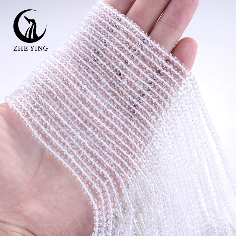 

Natural 3x4mm White Crystal Gemstone Beads Small Loose Faceted Stone Beads for Jewelry Making 5 Strands/lot