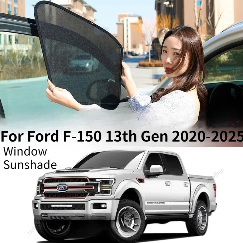 

For Ford F-150 13th Gen 2020-2025, Magnetic Sun Shade, Mesh Front Windshield Frame Curtain Automobiles, Parts & Accessories