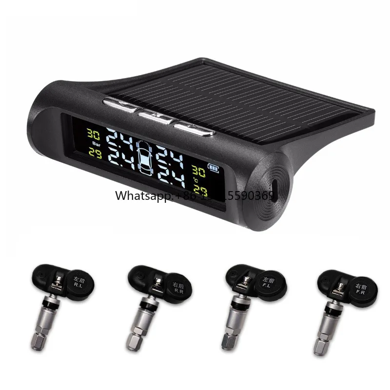 Hot Sale Solar Energy Charging Wireless Tire Pressure Monior TMPS Tire Pressure Monioring System Tire Gauges for Cars