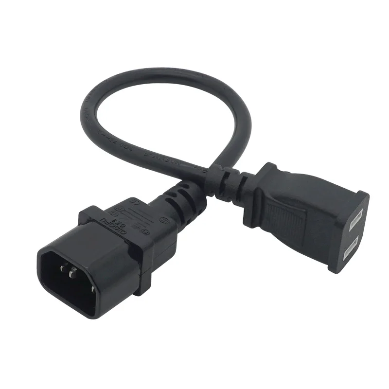 IEC 320 C14 to US female American Standard universal socket C13 AC PLUG CONVERTER IEC320 C14 2PIN to Nema 1-15R AC power cable