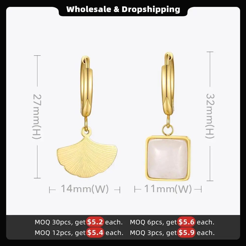 ENFASHION Ginkgo Leaf Matching Earrings For Women Drop Earring Stainless Steel Gold Color Fashion Jewelry Party Aretes E201212