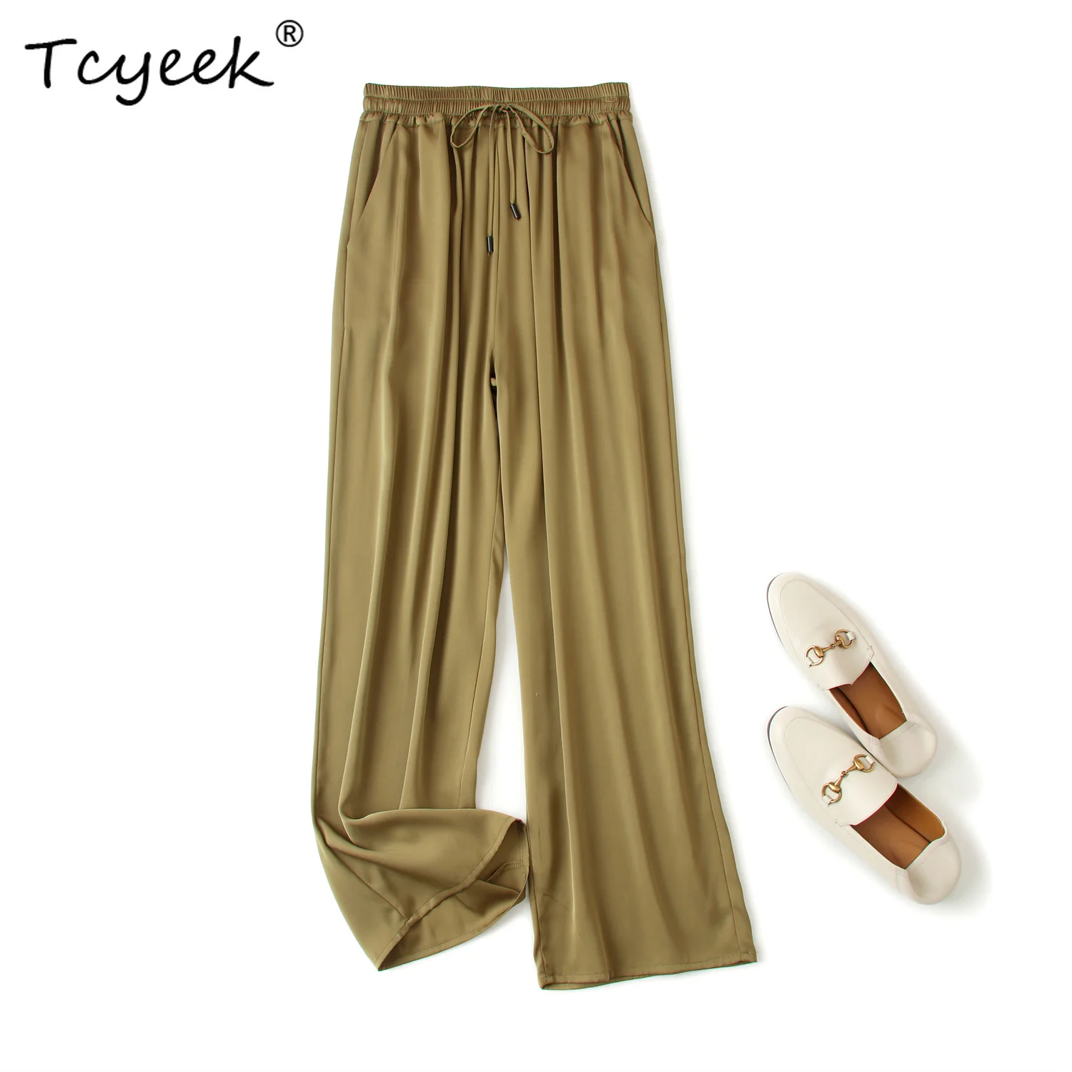 Tcyeek 93% التوت 7% سباندكس الصيف الحرير الجليد السراويل مرونة الخصر مستقيم الساق امرأة بنطلون Быыыыыыыыыыыыыыыыыыыыыыыыыыыыыыыыыыыыыыыыыыыыыыыыыыыыыыыыыыыыыыыыыыыыыыыыыыыыыыыыыыыыыыыыыыыыыыыыыыыыыыыыыыыыыыы