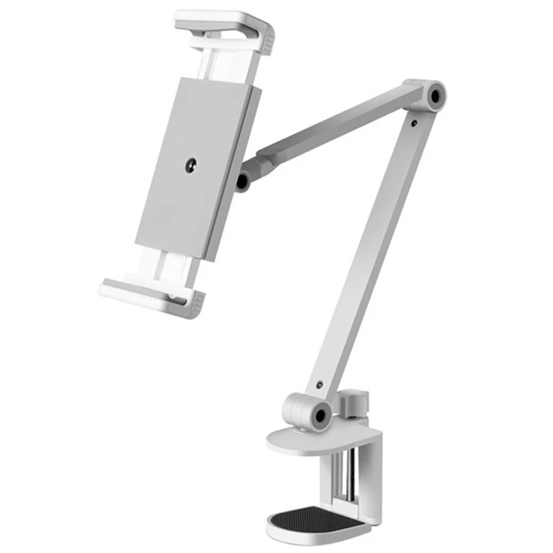 Rotating Long Arm Tablet Holder Folding Mobile Phone Holder Height/Angle Adjustable Universal Clip For Ipad