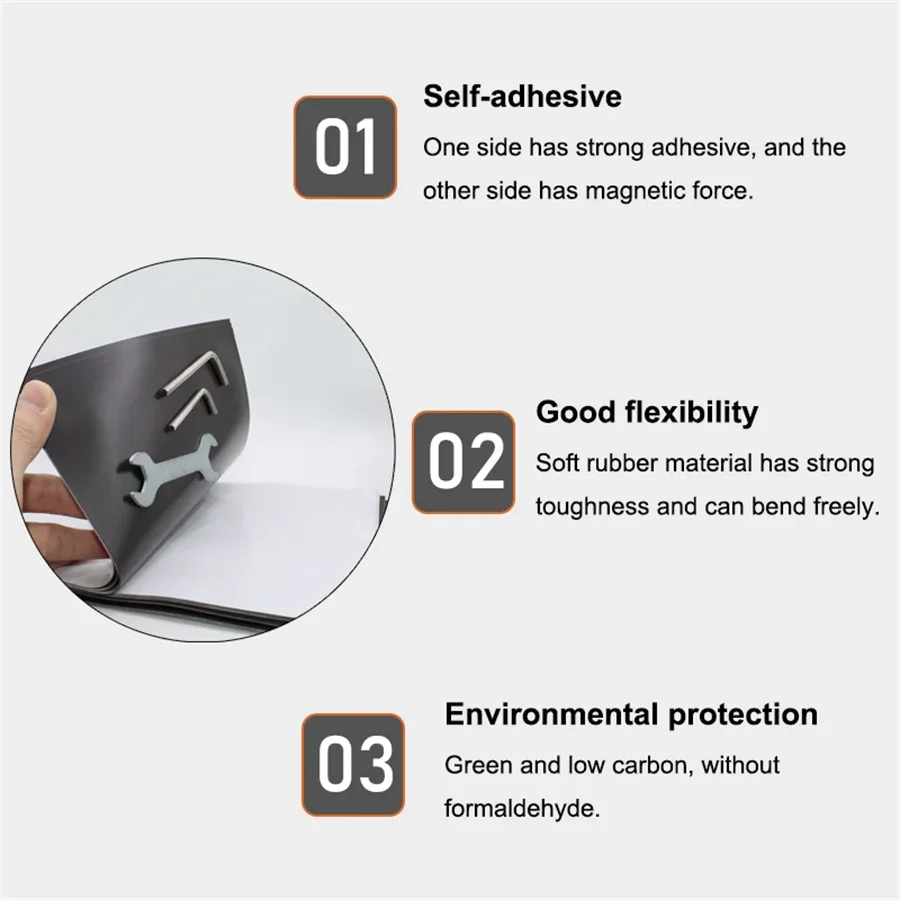 XiongChuCi  A4 0.5/1/1.5/2mm Rubber Soft Black Magnet with Adhesive Self-adhesive For Photo Picture Fridge Trimmable Magnetism