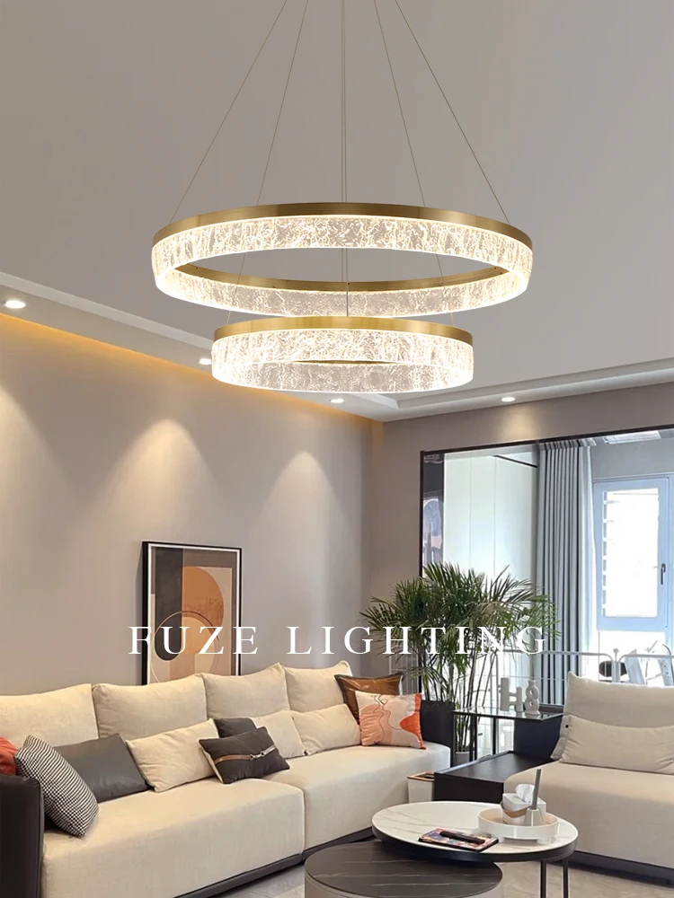 

New Circular Chandelier Modern Luxurious Crystal Ring Pendant Simple Decoration for Living Room Dining Room Bedroom Restaurant