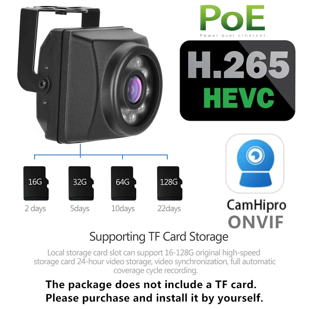 Small Outdoor Mini IR IP POE Cameras Night Vision IPC Wide Angle Audio Video Security Camera Surveillance P2P On Vif Bird Cage