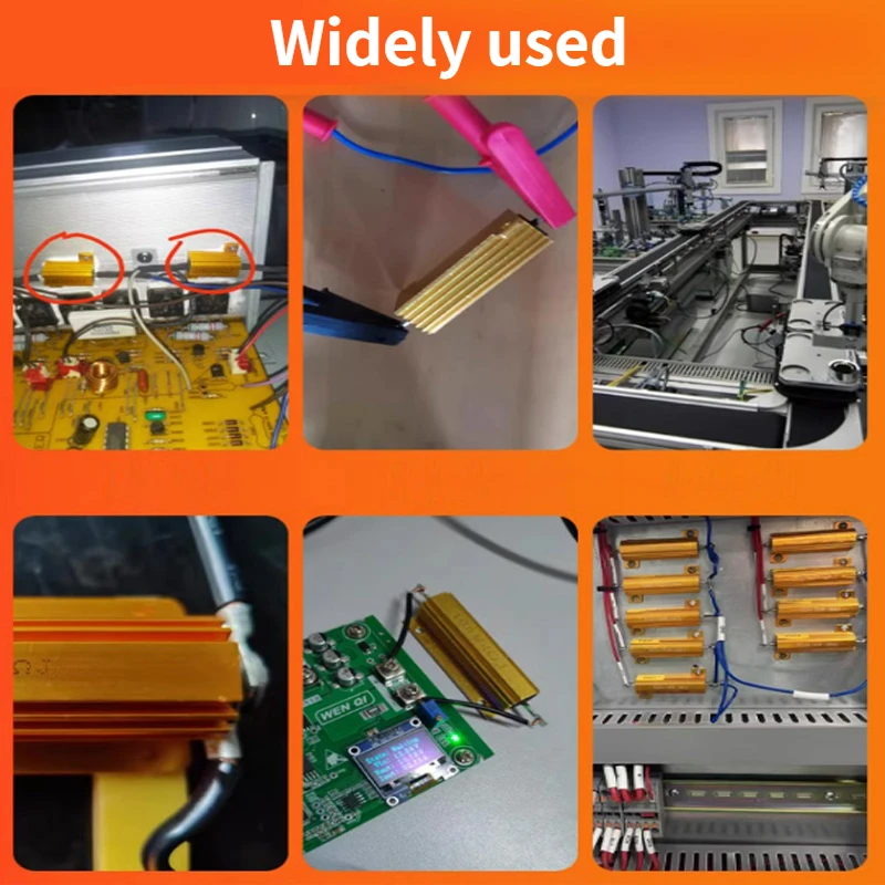 2 قطعة RX24 الألومنيوم الطاقة المقاوم 100 واط 50 واط 25 واط 10 واط 0.1 ~ 1Kohm المعادن شل حالة Wirewound المقاومات عدة تحميل المقاوم 0.1ohm 8ohm