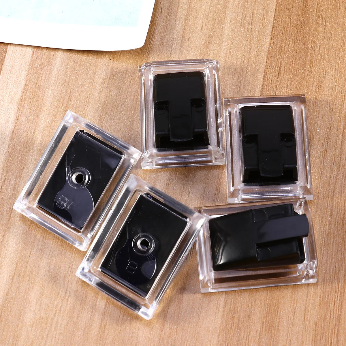 

5 Pcs Ring Display St Acrylic Cube Earrings Holder Jewelry Showcase Black Rack Fit All Sizes Portable Storage Case