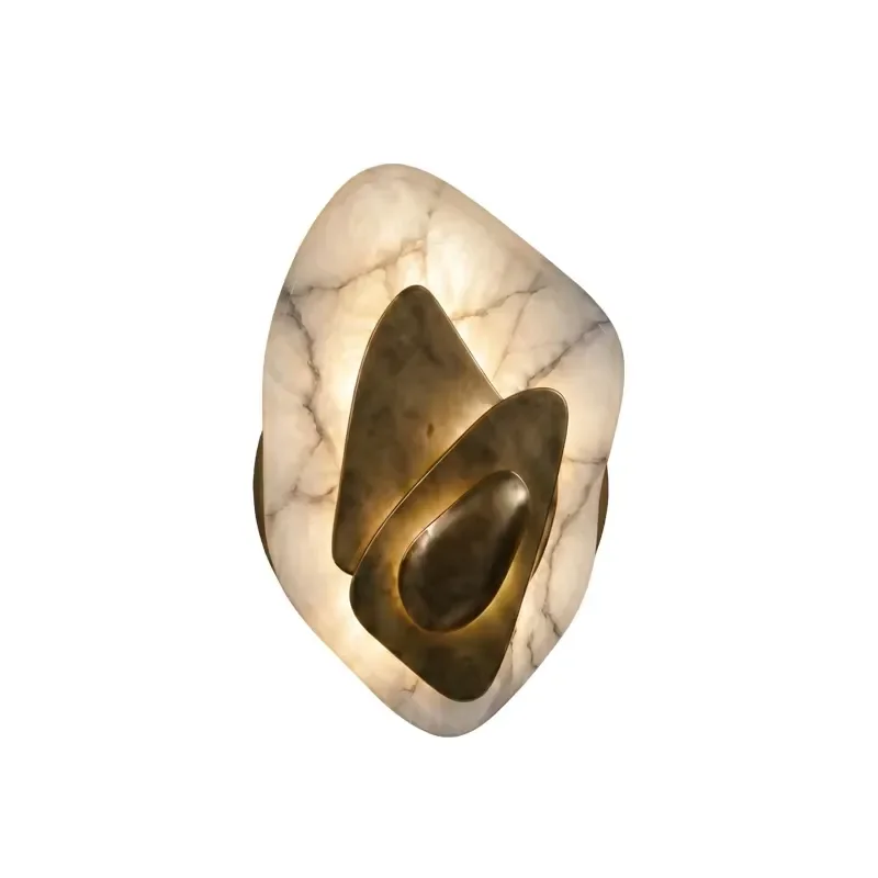Light luxury Spanish marble bedside wall lamp designer creative art bedroom living room background wall