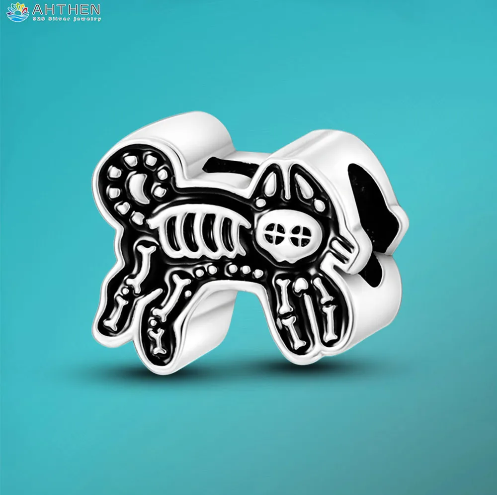 

Ahthen 925 Sterling Silver Beads Doodle Cat Charm fit Original Pandora Bracelets or Necklaces for Women Jewelry Making