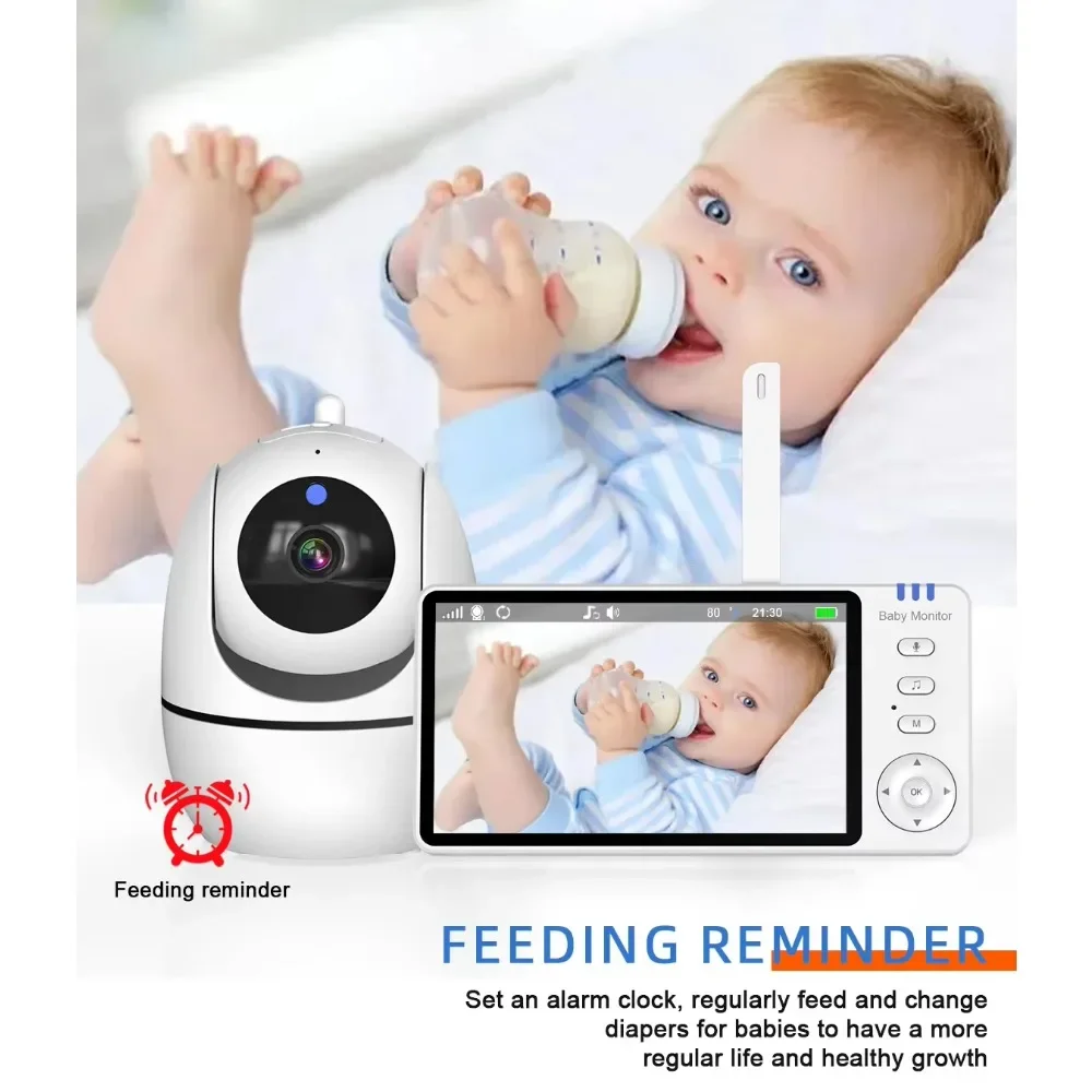 5 นิ้ว Video Baby Monitor การตรวจสอบไร้สาย 2.4G Two WAY Audio จอแสดงผลวิดีโอดิจิตอลกล้องความปลอดภัย-สําหรับทารกแรกเกิด