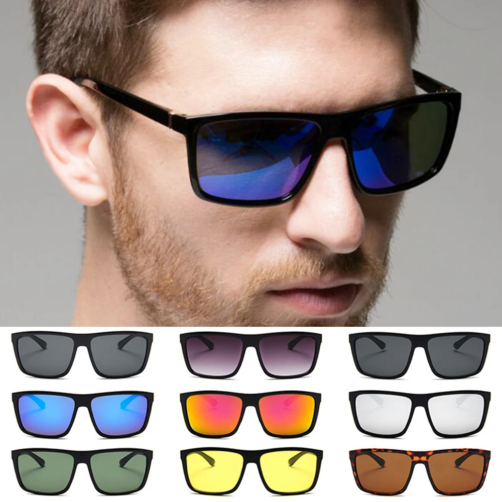 

Vintage Men's Sunglasses Classic Square Frame Sun Glasses New Fashion Driving Fishing Shades UV400 Cycling Eyewear Women Goggles