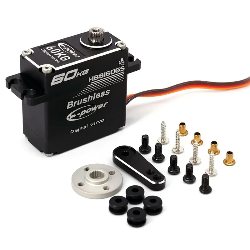 DrMasE-Power Brushless Servo Parts 60KG 180°/270°/360° Aluminum Case Digital Metal Gear HV Servo For RC Car Crawler Boat Model T