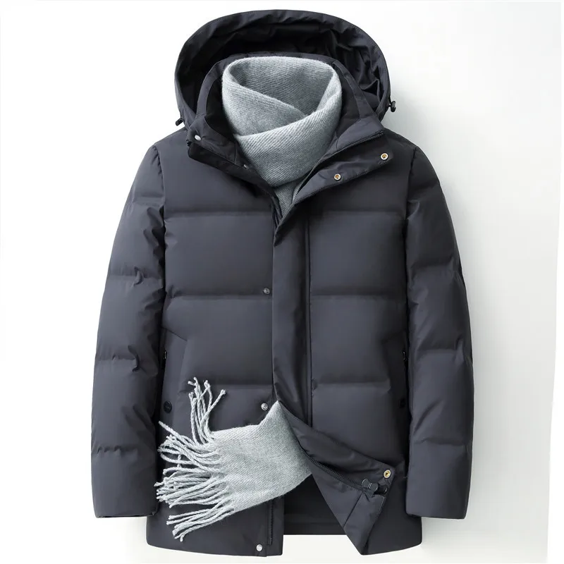 Down Jacket Men Winter Hooded 2024 New Brand Casual Thick Warm White Duck Down Coat Men Black Parkas Hight Quality Puffer Man