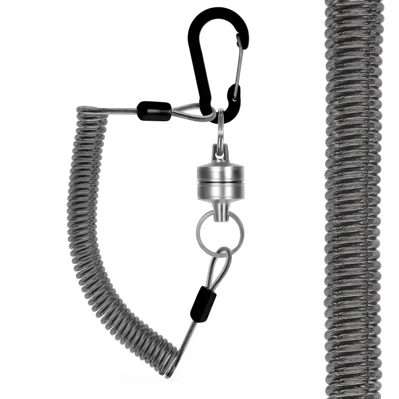 

Portable Buckle with Magnetic Net Release Holder Coiled Lanyard Outdoor Fly Fishing Tools Fast Buckle Anti-Drop RopeAccessories