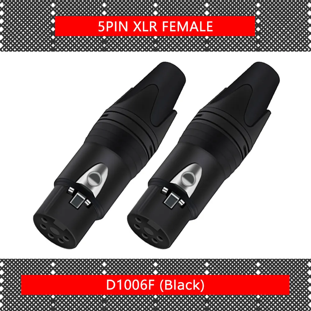10 stks/partij 5 Pin XLR Connector Mannelijke/Vrouwelijke Jack Plug Vernikkeld 5 Pole Microfoon Jack MIC Kabel Terminal Audio connector