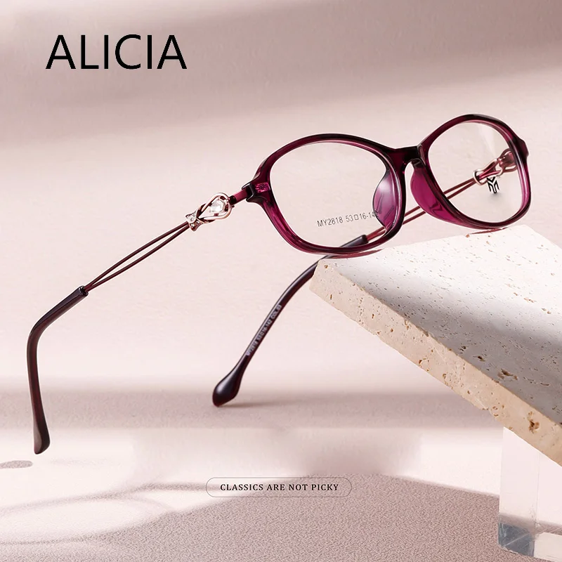 

ALICIA Роскошные модные очки «кошачий глаз» с бабочкой, новые FUltra Light TR90, оптические оправы по рецепту, женские очки