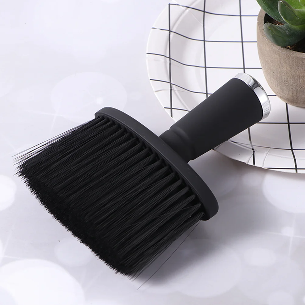 2 Pcs Hairdressing Neck Brush Hairbrush Removal Styling Cleaning Nylon Gentle Face Salon Black Duster