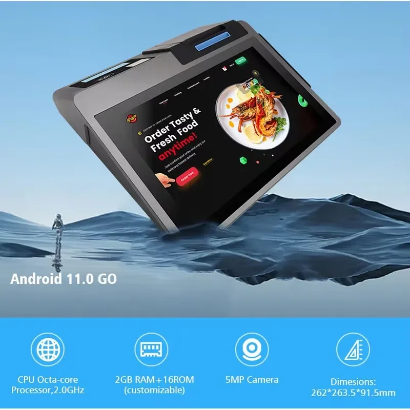 Android 11.0 ZCS Z100 Wifi Cash Register Desktop All in One Pos Printer Financial Equipment Tablet Smart Android Pos Terminal
