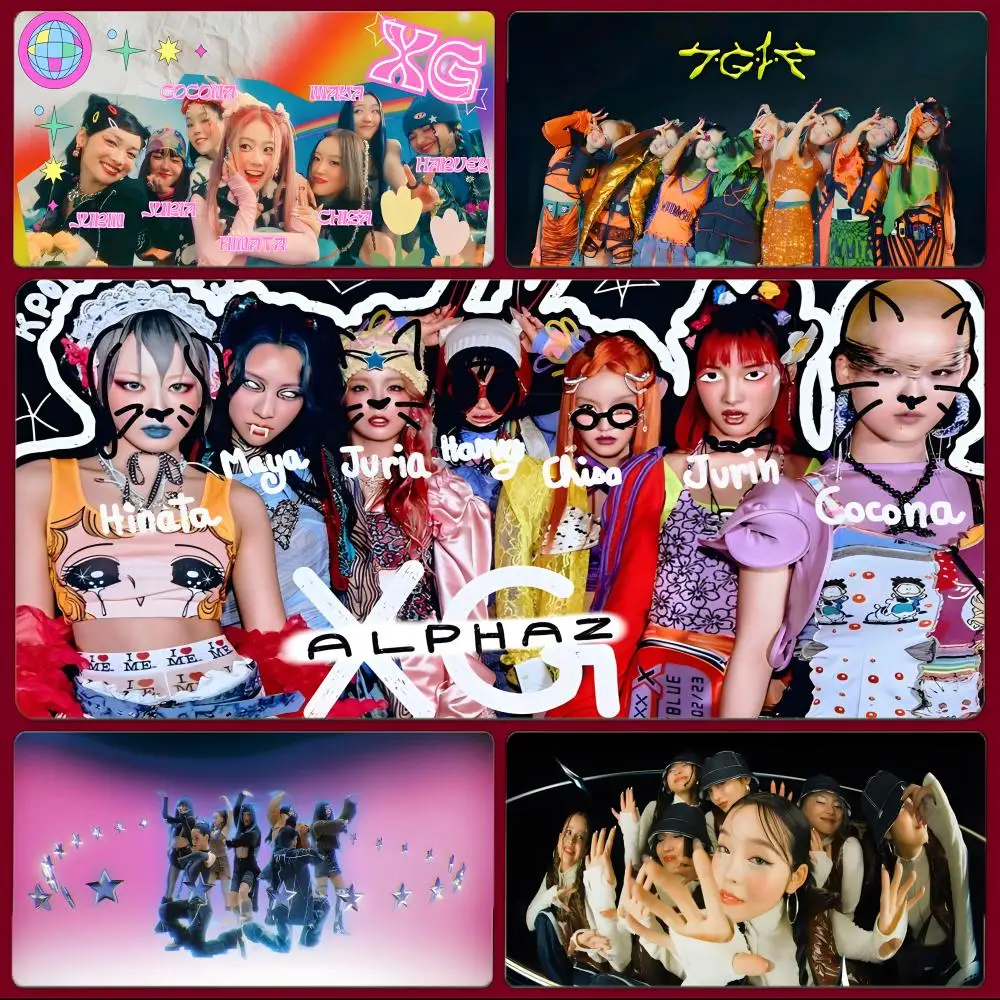 Stylish Pop Group XG X-Xtraordinary Girls Mouse Pad Large Gaming Mousepad with Stitched Edges Thickened Desk Mat PC