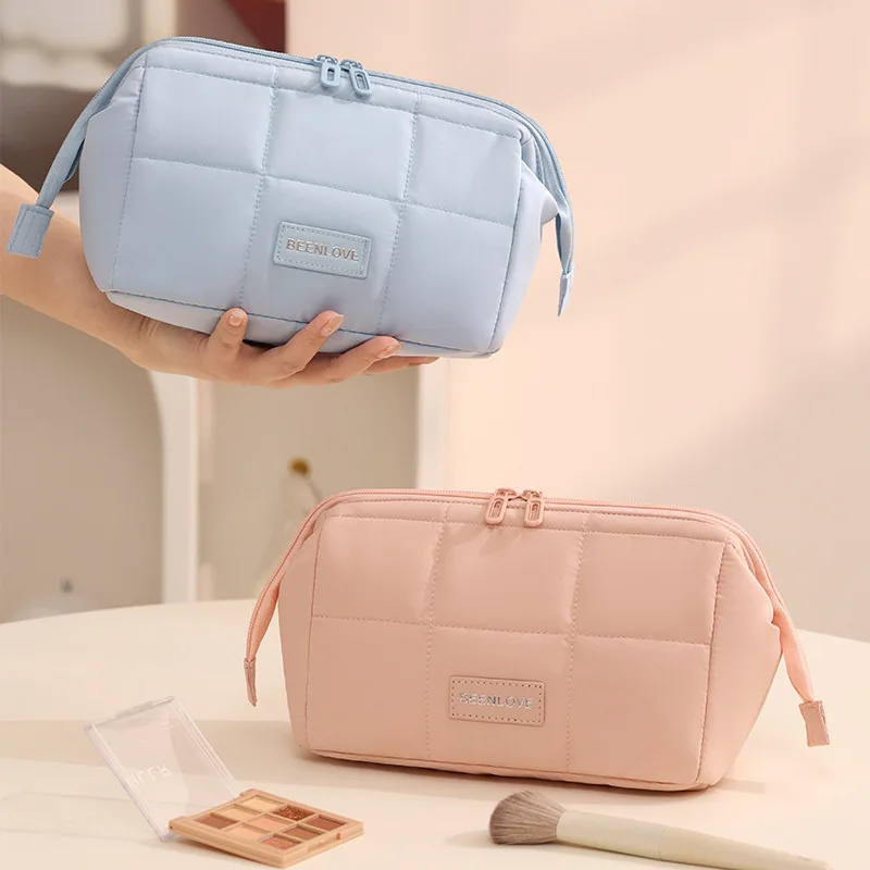 

Makeup Bag Travel Toiletry Bag Puffy Make Up Bags Wide Open Pouch Purse Travel Essentials Toiletries Accessories Brushes