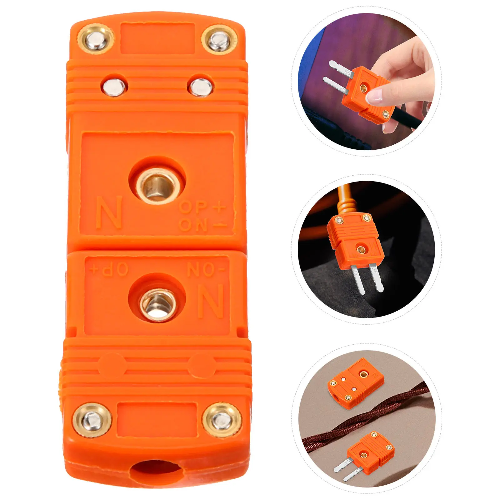 1Pair Thermocouple Connector N Type Plug Socket Male Female Adapter Reliable Signal Transmission Thermocouple Adapter