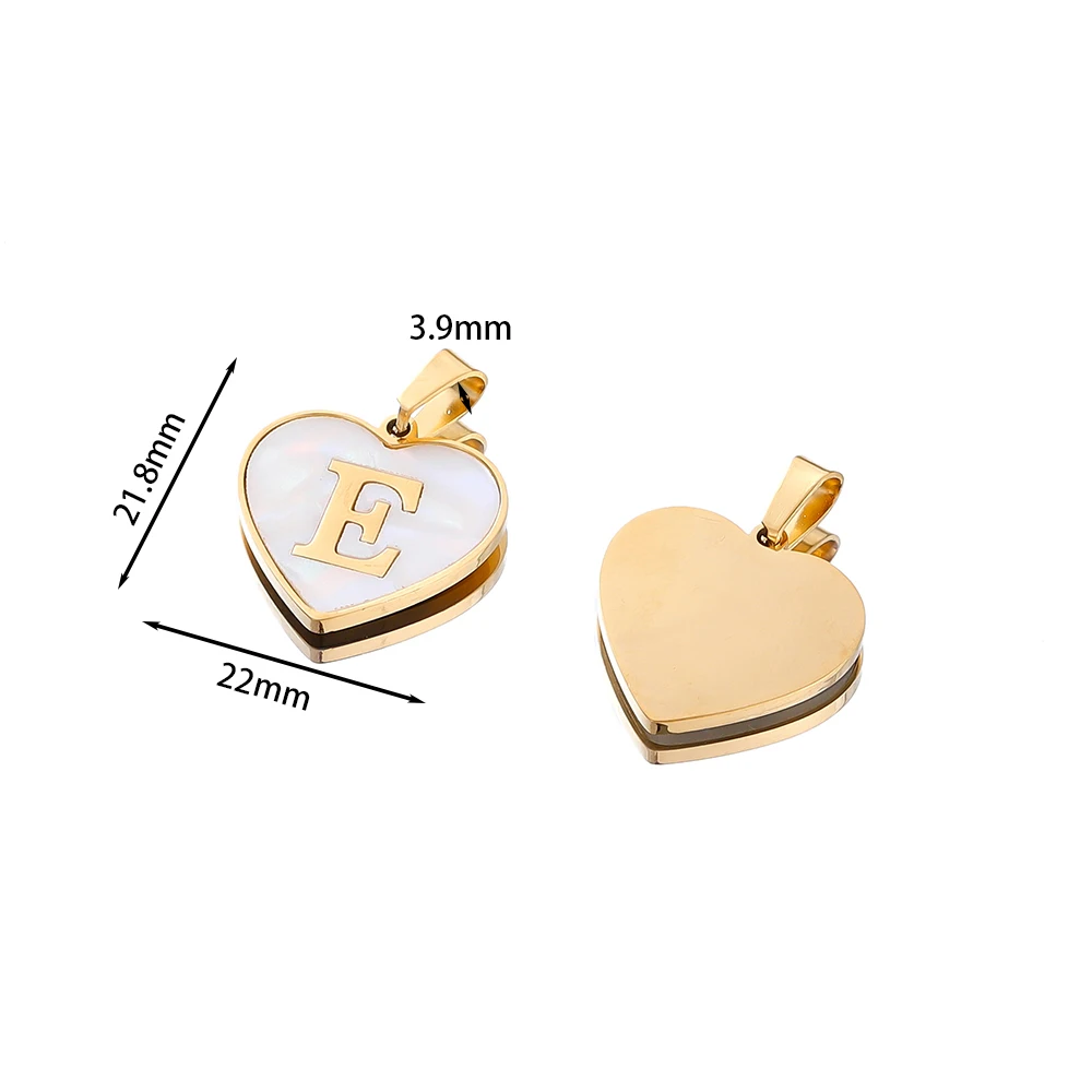 1Pcs Stainless Steel Shell Heart Charms Letters Pendants for DIY Jewelry Women Necklace Findings Components Earrings Making