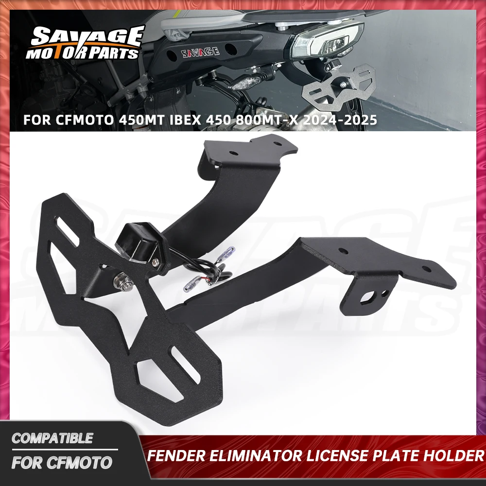 

2025 For CFMOTO 450MT MT450 License Plate Holder IBEX 450 800MT-X 20024 Motorcycle Parts LED Light Tail Tidy Fender Eliminator