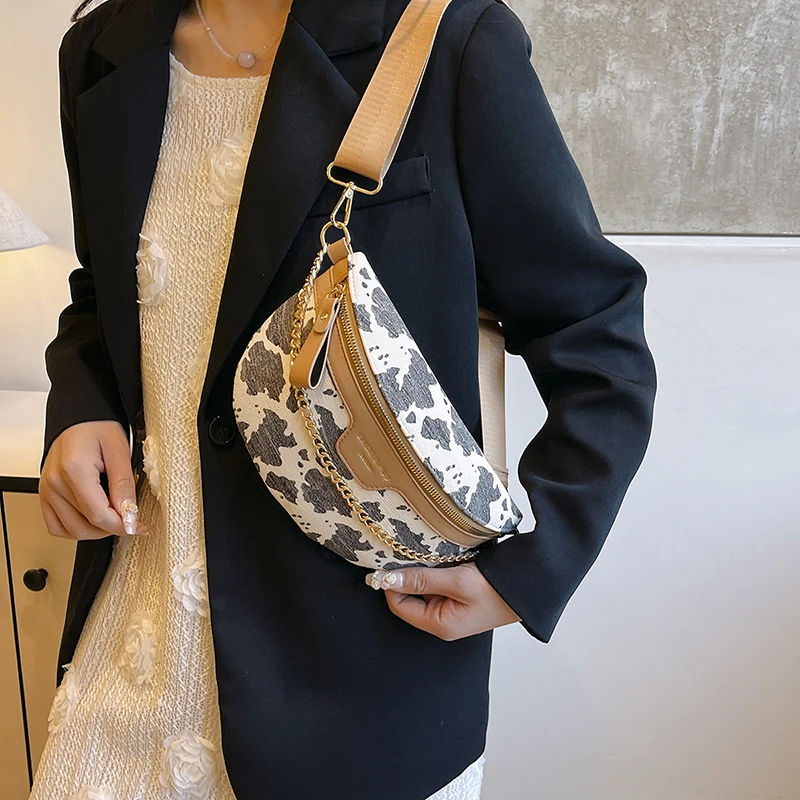 

Женская сумка через плечо из искусственной кожи с широкой полосой, сумка через плечо с винтажным принтом, поясная сумка, роскошный дизайн, женская нагрудная сумка