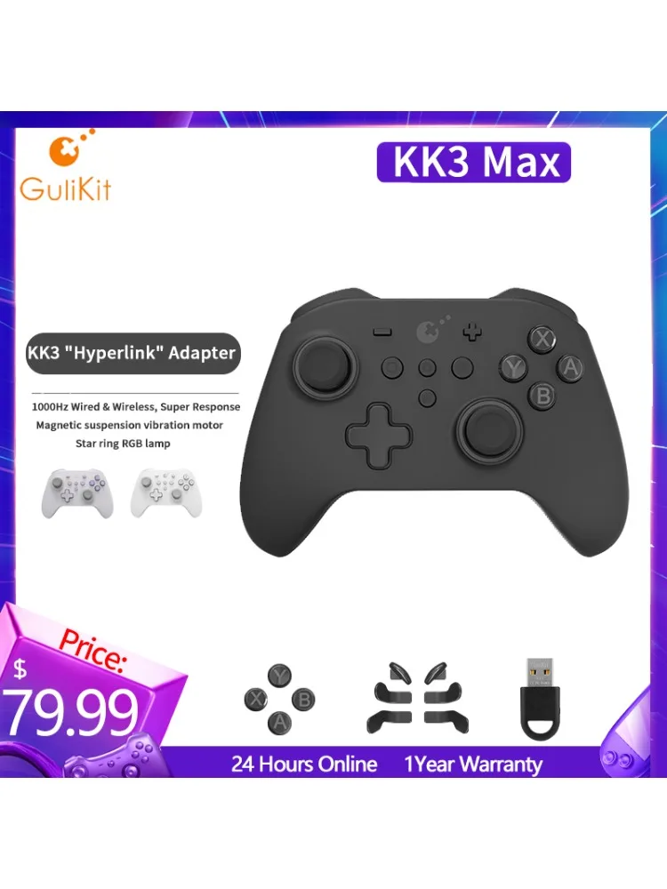 GuliKit KK3 PRO MAX NS39 obsługa kontrolera dla Nintendo Switch/Window10/11/ios/system Android Kingkong3 Pro Max Gamepad — 2