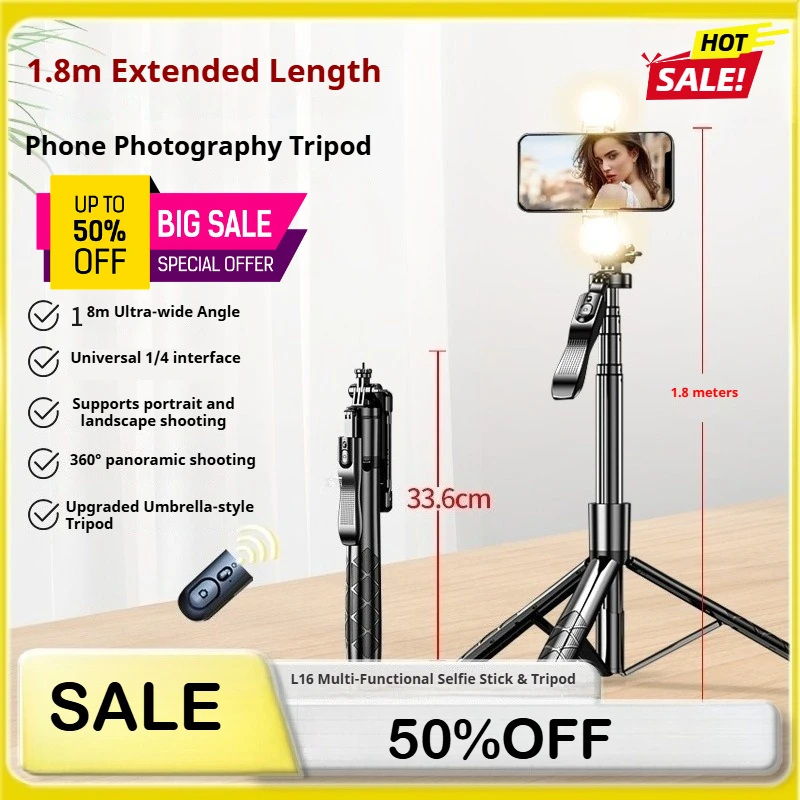 

Multifunctional Extendable Selfie Stick with Bluetooth Remote and Anti-Shake for Smartphones