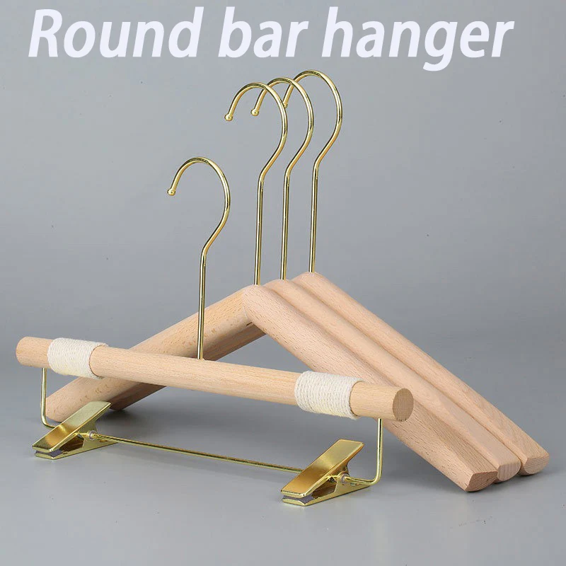 

Solid Wood Hanger Pants Clips for Children and Adults Household Clothing Store Clothing Hanger Clothes Racks Wholesale
