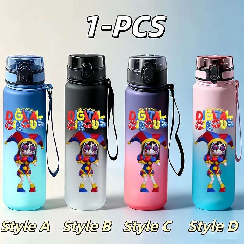 The Amazing Digital Circus Cartoon 650ml Gradient Sports Water Bottle, Outdoor Portable Cup, Gifts for Vacations and Festivals - view 2
