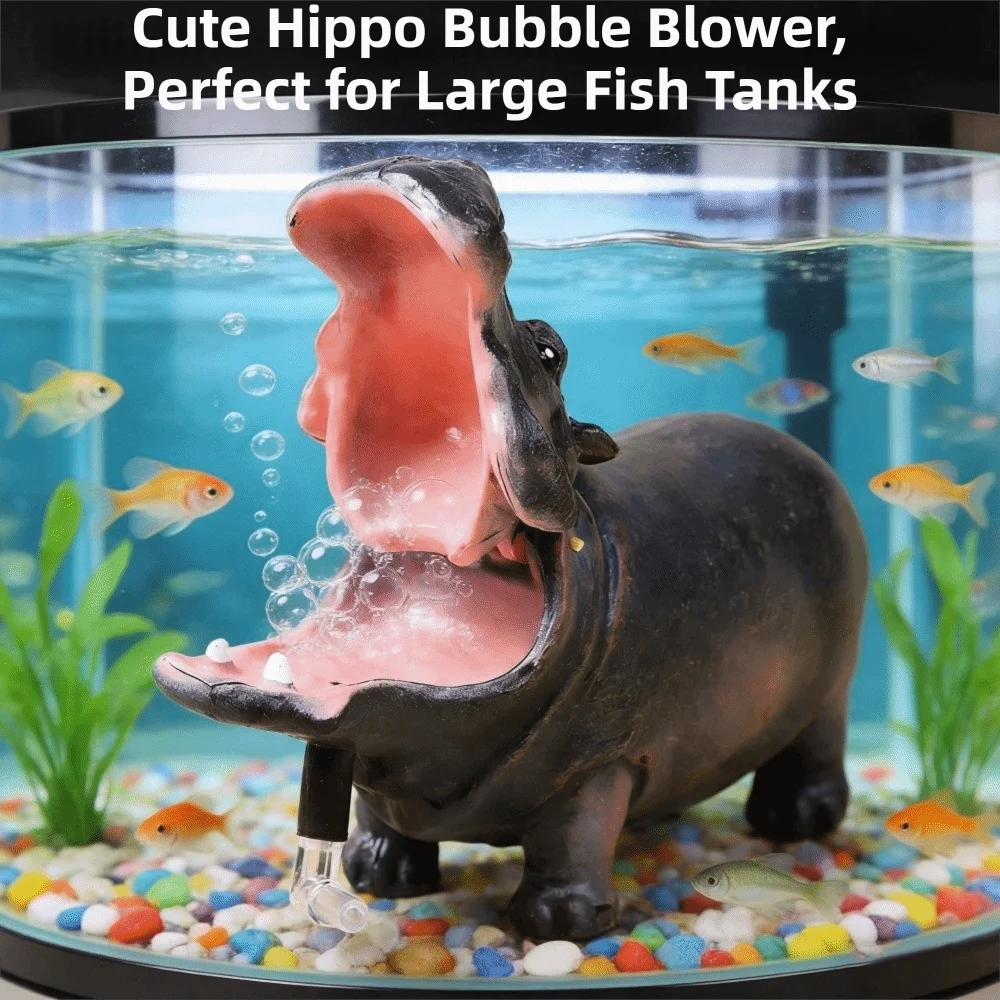 Pneumatic Hippo Oxygen Pump Efficient Realistic Aquarium Hippo Ornament Air Pump Aerator Fish Tank Filter Aquariums