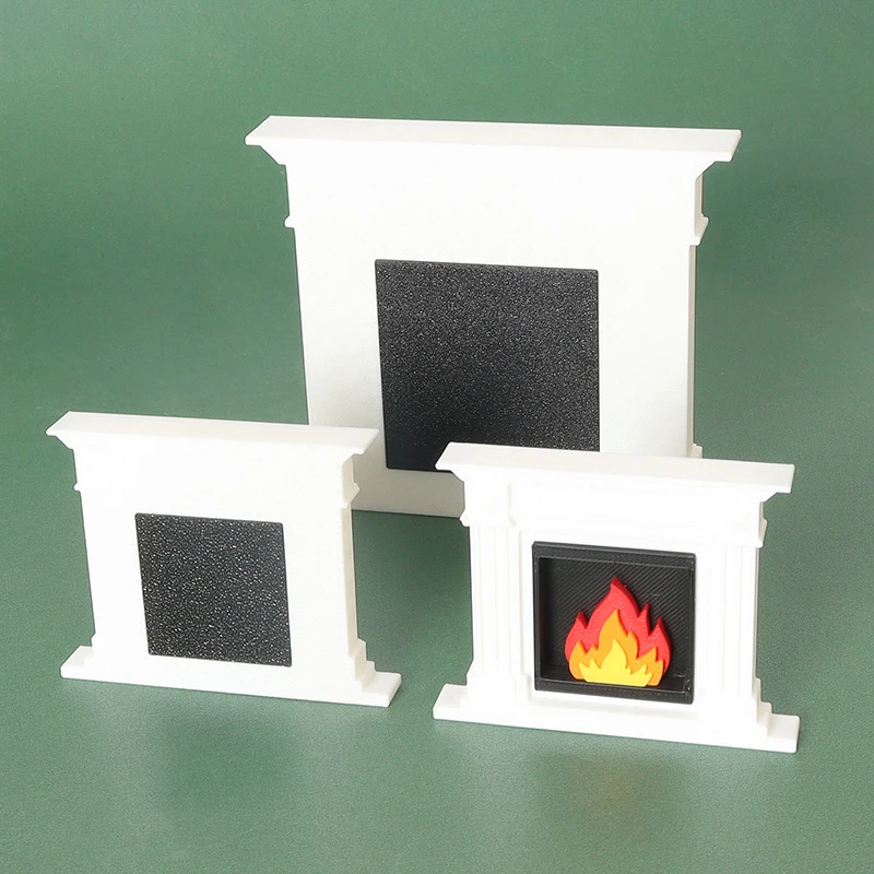 Poppenhuis Mini Kerst Scène Decoratie Poppenhuis Accessoires 1/12 Poppenhuis Miniatuur Woonkamer Verwarming Open haard Model