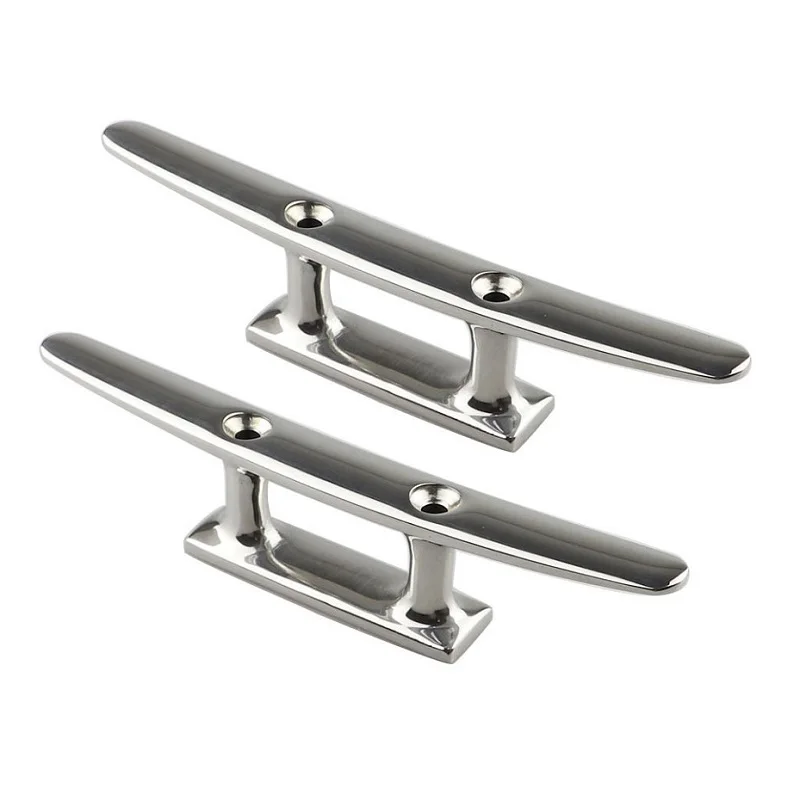 

2 Pieces Combo Mooring Cleat 5" 6" 8" 2 Hole 316 Stainless Steel Polished Boat Cleats For Marine Boat Deck Rope Tie Yacht