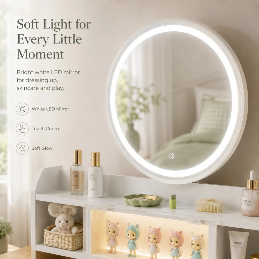 Perfect Gift for Her, Round Wo - Beauty Makeup Vanity Set 评论和价格