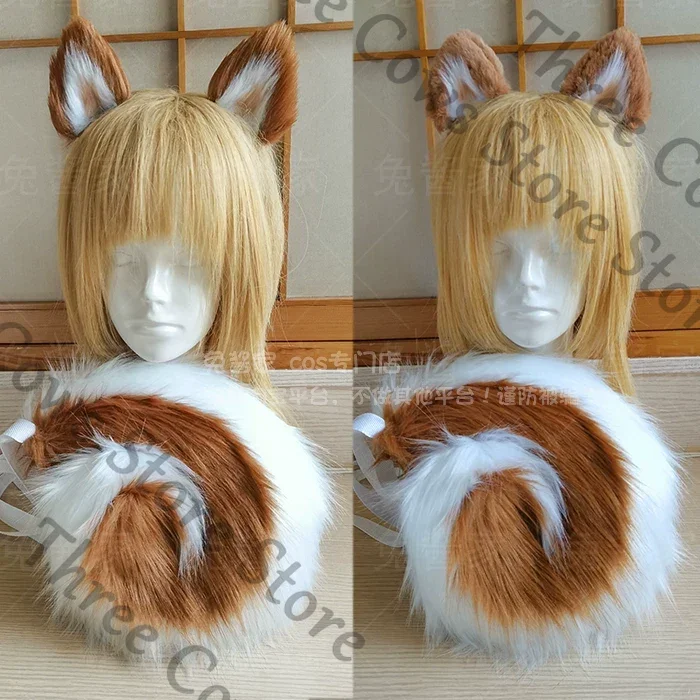 

Anime Arknights: Endfield Akekuri Cosplay Cartoon Animal Ears Tail Appendage Ear Lug Handmade Barrette Hairclip Accessories Gift