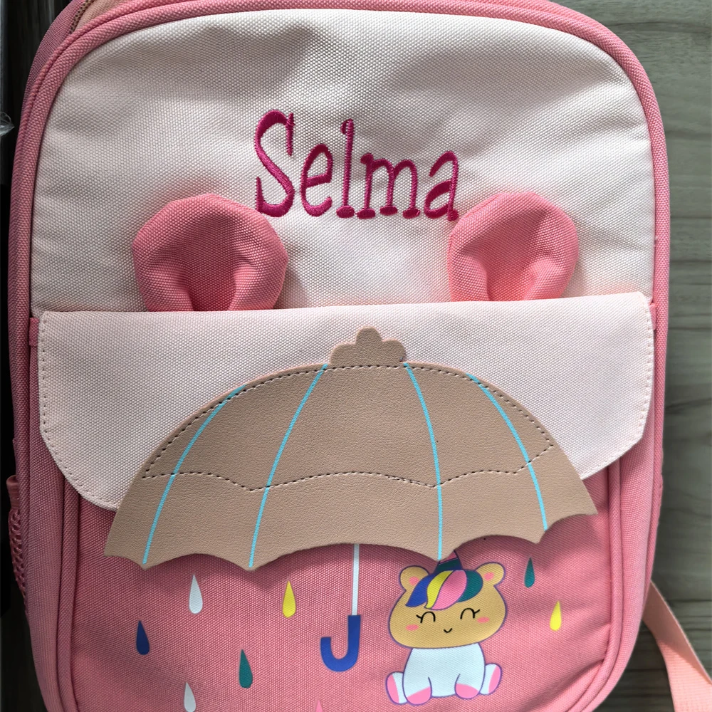 

Personalized Name Girl's Umbrella Backpack 3 to 6 Years Old Kids Schoolbag Cartoon Children's Snack Backpack Kindergarten Bags