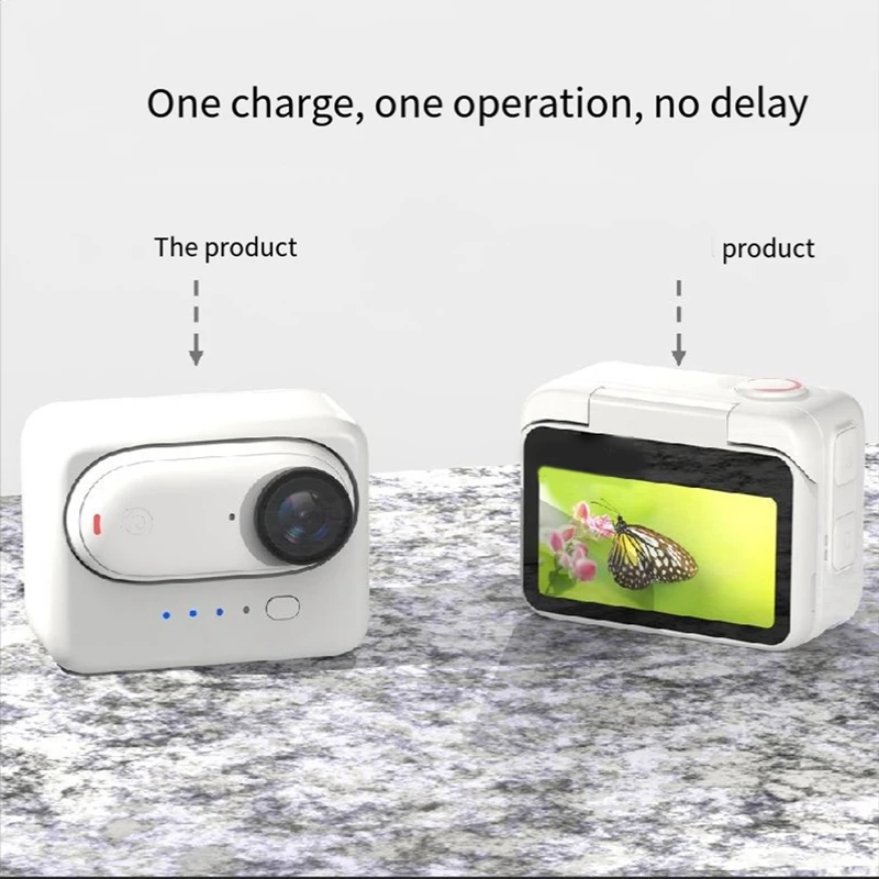 1ชิ้นกล่องอเนกประสงค์สำหรับชาร์จแบตเตอรี่ภายนอกสีขาว PC + ABS สำหรับ Insta360 GO3โมดูลชาร์จกล้องขนาดจิ๋ว