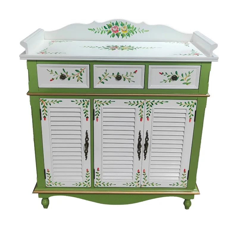 Home entrance hand-painted entrance shoe cabinet simple storage cabinet large capacity locker multi-layer shoe cabinet