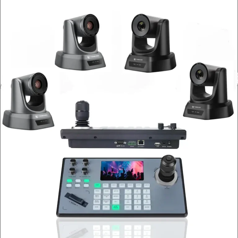 10X Zoom Conference PTZ Camera and 4D Joystick Controller System- 1080p Camera SDI/HD-MI/USB3.0/LAN(PoE) Broadcast