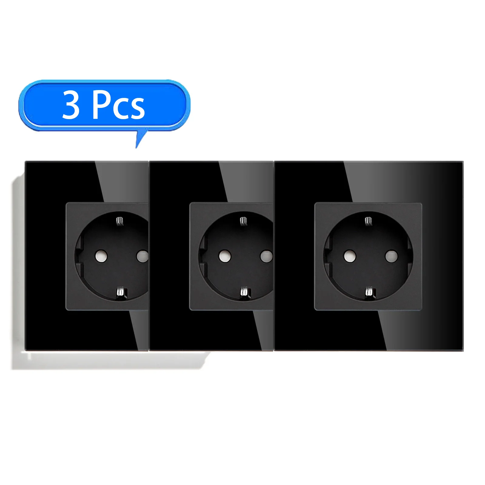 BSEED Wandsteckdose, Glasrahmen, Telefonladung, USB C, Einzelsteckdose, 16 A, EU-Standard, 110 V – 240 V, Steckdose Typ C, Wandmontage