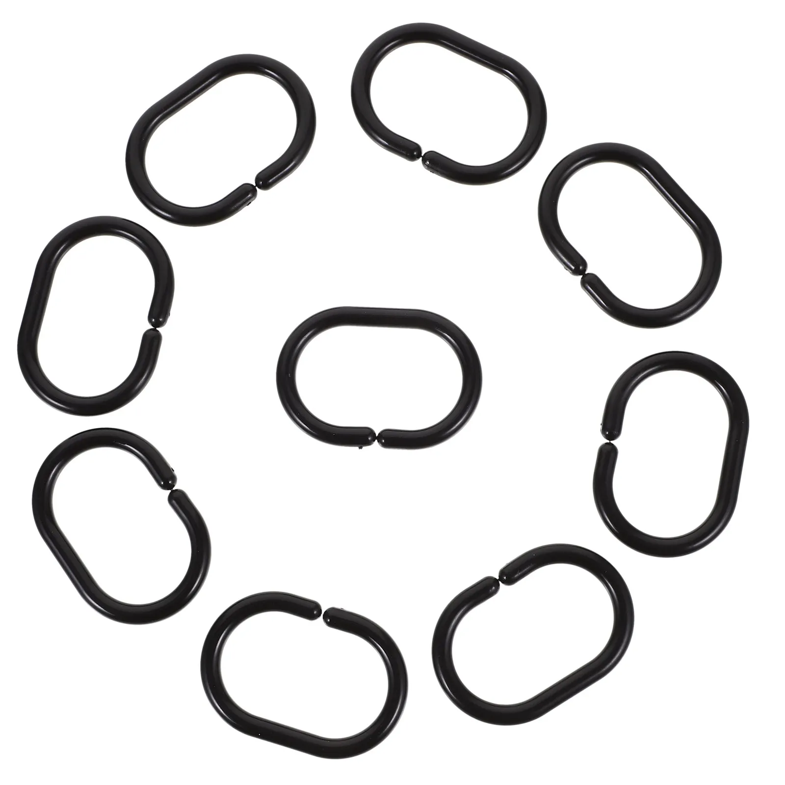 20Pcs Shower Curtain Hooks Rings Black Plastic Detachable Curtain Hanging Accessories for Bathroom Shower Drapery Rods Rust view 3