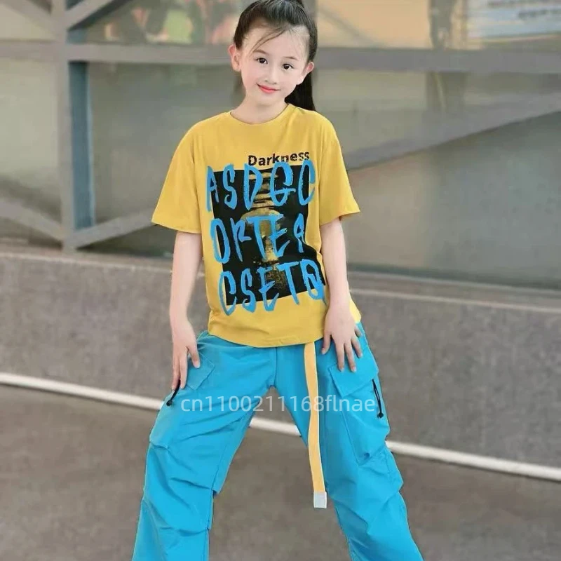 Trajes infantis de performance de dança de rua hip-hop, coletes de hip-hop para meninos, tambores, fantasias da moda, fantasias de dança de jazz para meninas