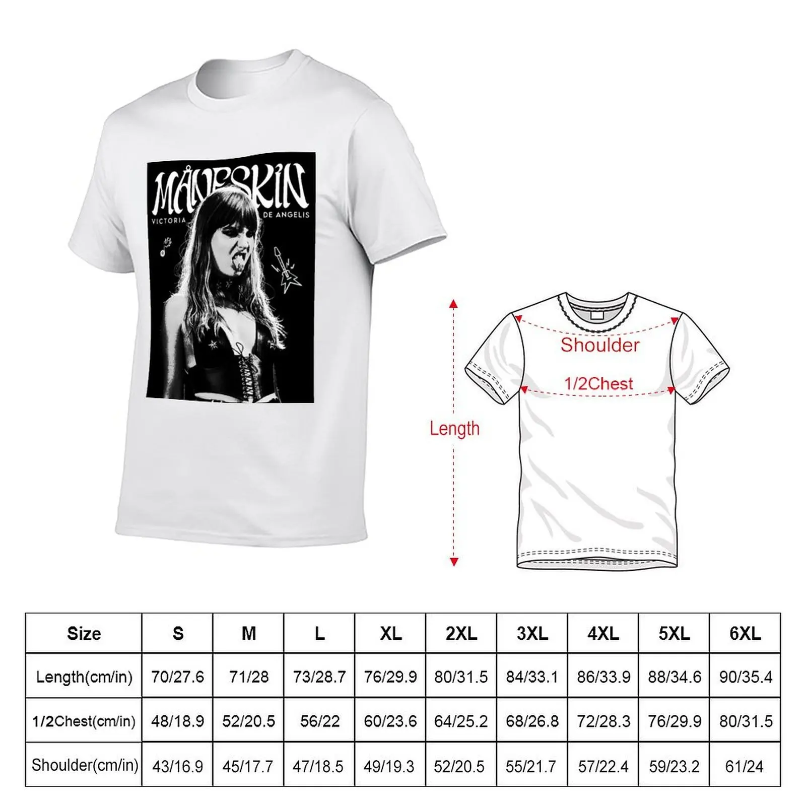 Maneskin Victoria De Angelis T-Shirt man tshirt t shirt man plain T-Shirt