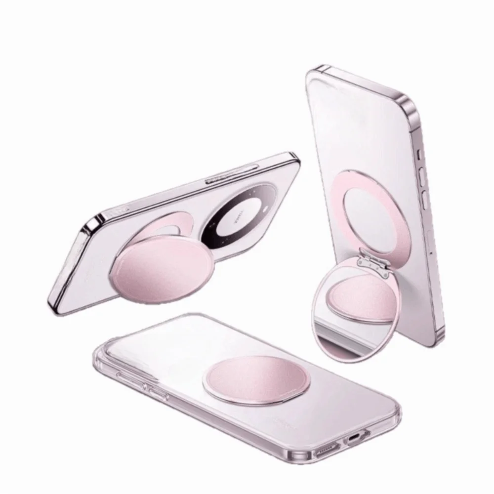 Portable Magnetic Mirror Phone Holder Magnetic Bracket Small Size Phone Grip Stand Invisible Back Clip Multifunctional